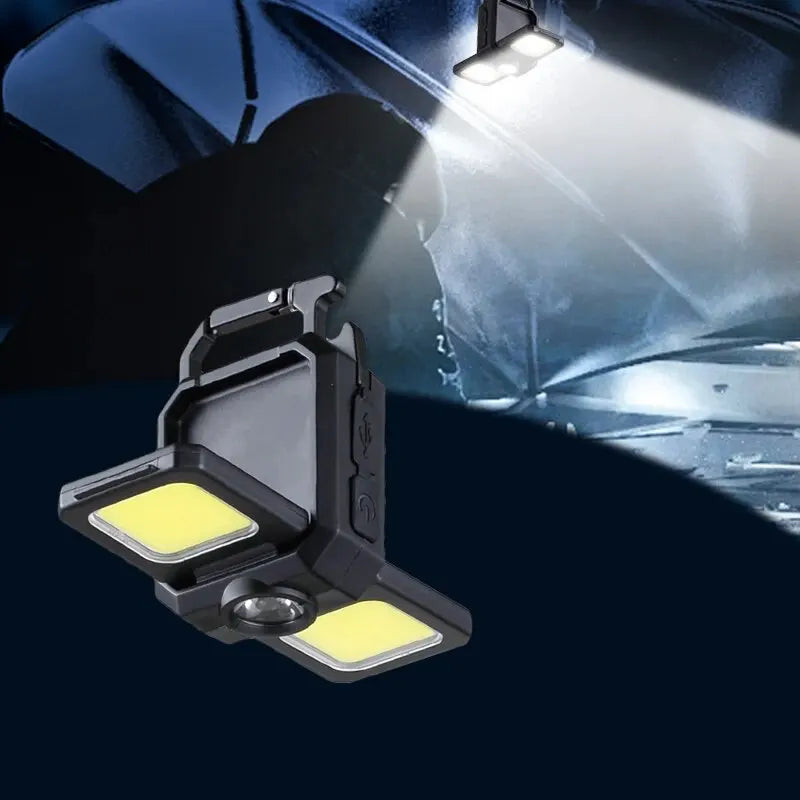 LED Portátil - Chaveiro com Fonte de Luz Dupla Recarregável High Lumens